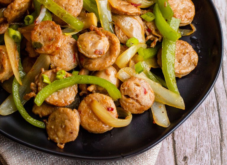 One Pan Sausage and Pepper StirFry al fresco