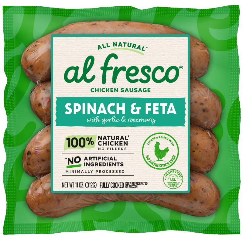 spinach & feta chicken sausage