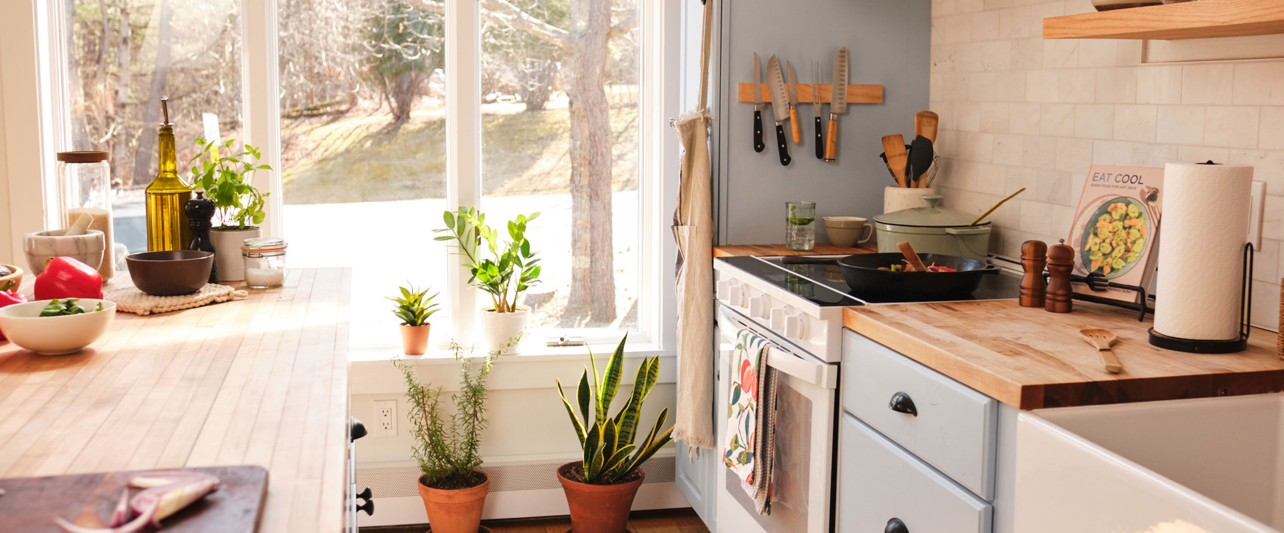 A bright sunny shot of the Al Fresco kitchen