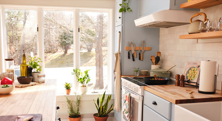 A bright sunny shot of the Al Fresco kitchen