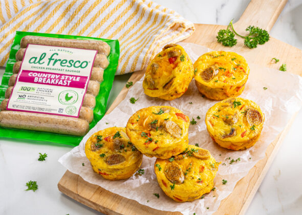 Al Fresco Chicken Sausage and Cheddar Egg Bites