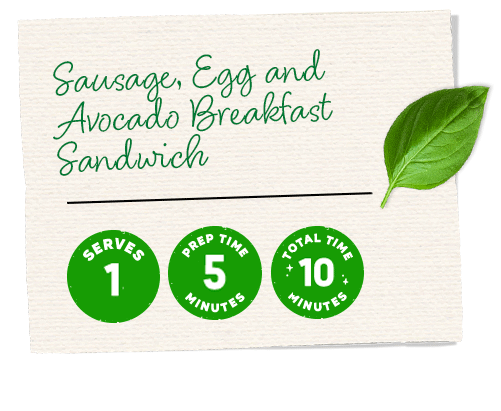 note card for Breakfast sandwich