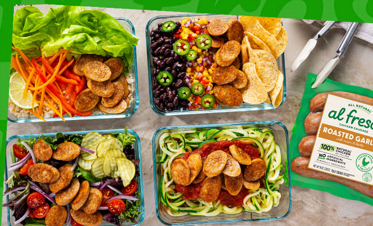 garlic chicken sausage meal prep