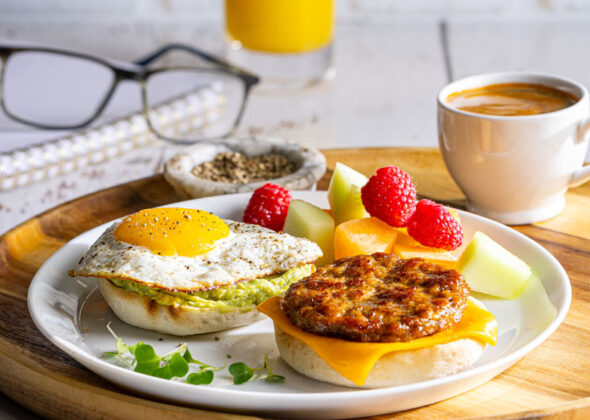 Chicken Breakfast Sausage Egg Sandwich